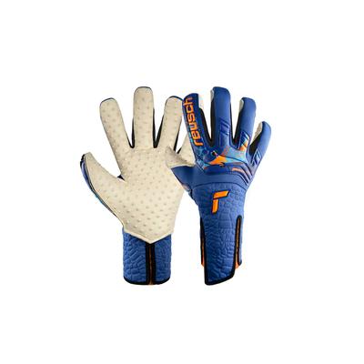 Torwarthandschuhe REUSCH "Attrakt SpeedBump Strapless AdaptiveFlex" Gr. 8,5, blau (blau, orange) Damen Handschuhe Sporthandschuhe