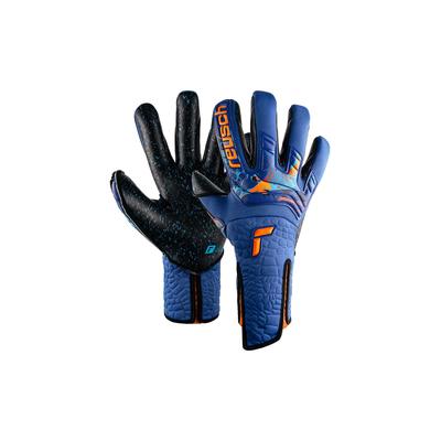 Torwarthandschuhe REUSCH "Attrakt Fusion Strapless AdaptiveFlex" Gr. 11, blau (blau, orange) Damen Handschuhe Sporthandschuhe