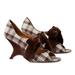 Tory Burch Shoes | New Tory Burch Tory Charm Bow Wedge Shoes Tweed Plaid Velvet | Color: Brown/Cream | Size: 7.5