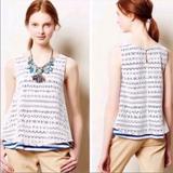 Anthropologie Tops | Anthropologie Postmark Stripe Crochet Lace Overlay Tank Size Xs | Color: Blue/Silver | Size: Various