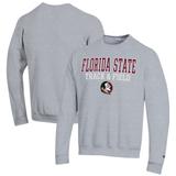 Men's Champion Gray Florida State Seminoles Track & Field Stack Powerblend Pullover Sweatshirt