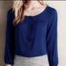 Anthropologie Tops | Anthropologie Maeve Swiss Dot Scalloped Hem Blue Top W/ 3/4 Sleeve, 8, Excellent | Color: Blue | Size: 8