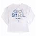 Girls Youth Gameday Couture White Air Force Falcons PoweredBy Go Girl Long Sleeve T-Shirt