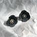 Anthropologie Jewelry | Anthropologie Black Flower Earrings | Color: Black | Size: Os