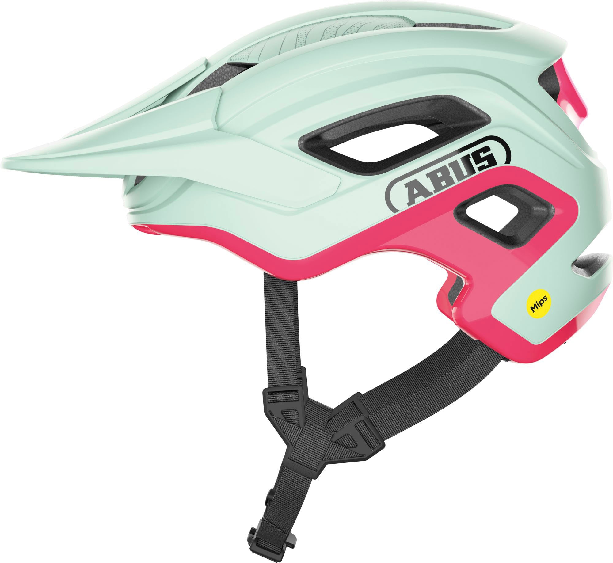 Mountainbikehelm ABUS "CLIFFHANGER MIPS" Gr. S, grün (mintgrün), Helme, S Kopfumfang: 51cm - 55cm, unifarben mit Farbeinsatz Image