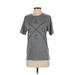 Next Level Apparel Short Sleeve T-Shirt: Gray Argyle Tops - Women's Size Small Petite