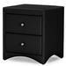 Baxton Studio Dorian White Faux Leather Upholstered Modern Nightstand Wood in Black | 21.5 H x 17.38 W x 18.75 D in | Wayfair BBT3106-Black-NS