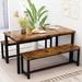 17 Stories Theoline 4 - Person Breakfast Nook Dining Set Wood/Metal in Brown | 29 H x 24 W x 43 D in | Wayfair DFAE328D05C8435DB1EDB41A3ADF71D4