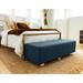 Hokku Designs Caya 4-in-1 Large Queen/King Bed Bench, Giant Ottoman, Dining Bench, & Yoga & Massage Platform Upholstered in Blue/Black | Wayfair