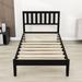 Red Barrel Studio® Twin Size Wood Platform Bed w/ Headboard Wood in Brown | 36 H x 42 W x 78 D in | Wayfair 4C01D4551D8949C2BA37F9DCB573D81C