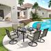 Three Posts™ Hamman Rectangular 6 - Person 59.2" Long Outdoor Dining Set Metal in Gray | 59.2 W x 37.8 D in | Wayfair