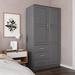 Latitude Run® Metro 100% Solid Wood 2-door Wardrobe Armoire Wood in Gray | 72 H x 37.75 W x 20.75 D in | Wayfair 54224AA2530C4704B09AD8EADA8C23BB