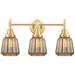 Caden Chatham 24.25" Wide 3 Light Gold Bath Vanity Light w/ Mercury Sh