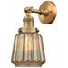 Franklin Chatham 12" High Brushed Brass Sconce w/ Mercury Shade