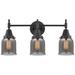 Caden 23" Wide 3 Light Matte Black Bath Vanity Light w/ Plated Smoke S