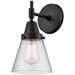 Caden Cone 11" High Matte Black Sconce w/ Seedy Shade