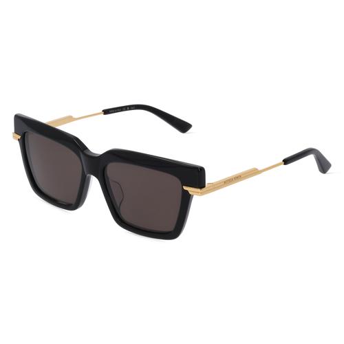 Bottega Veneta BV1242S Damen-Sonnenbrille Vollrand Eckig Recycelt-Gestell, schwarz