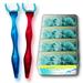 T.Smile Evolutionary Clean Dental Flossers Kit of Refills Plus Mid-length Handles 2 Handles + 200 Extra-strength Refills