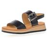 Keilsandalette GABOR "RHODOS", Damen, Gr. 42, schwarz, Kalbsleder, unifarben, modisch, Schuhe, Riemchensandale, Sommerschuh, Sandale in Weite G (=weit)