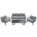 4-Pieces Outdoor Steel Sofa Set for 4, Waterproof, Anti-rust & Anti-uv