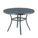 VICLLAX Round Patio Dining Table with Adjustable Umbrella Hole All Weather 42 x 38 Outdoor Round Dining Table for Lawn Garden Grey