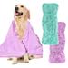 2 Pack Luxury Absorbent Dog Towels (35 x15 ) Extra Large Microfiber Quick Drying Dog Shammy with Hand Pockets Pet Towel for Dog and Cat Machine Washable (Lilac+Aqua)