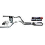 Truck Exhaust Kits - Shop Line Dual Exhaust System 2.5 Aluminized Pipe Stainless Flow II Muffler Chrome Tips