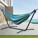 YRLLENSDAN Hammock with Stand Included Double Hammock Hammock Stand Heavy Duty Portable Hammock Stand with Carrying Bag for Indoor Outdoor Blue