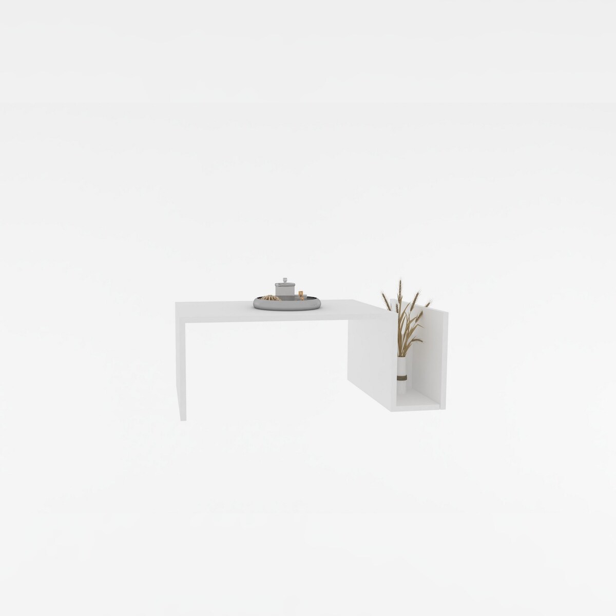 Skye Decor, Memo- Memo SSE, Weiß, Couchtische, 32,4x86,8x50 cm, 100% Melaminbeschichtete Partikelplatte Image