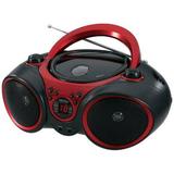 JENSEN CD-490 Portable Stereo CD Player with AM/FM Radio and Aux Line-In Red and Black