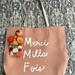 Anthropologie Bags | Nwt Anthropologie "Merci Mille Fois" Vegan Tote Bag Carryall | Color: Gold/Pink | Size: Os