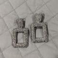 Zara Jewelry | New Zara Gunmetal Crystal Earrings | Color: Gray/Silver | Size: See Pics