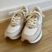 Madewell Shoes | Madewell 7.5 Kickoff Trainer Sneakers Neutral Colorblock Leather | Color: Cream/White | Size: 7.5