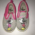 Disney Shoes | Disney Baby Toddler Size 6 Slip-On Shoes Minnie & Mickey Kissing | Color: Gray/Pink | Size: 6bb
