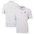 Men's Cutter & Buck Gray Los Angeles Angels Virtue Eco Pique Botanical Print Recycled Polo