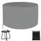 Round Patio Furniture Covers, Extra Large Outdoor Furniture Set Covers Waterproof, Rain Snow Dust Wind-Proof, 420D Oxford cloth (grey 300x130cm)