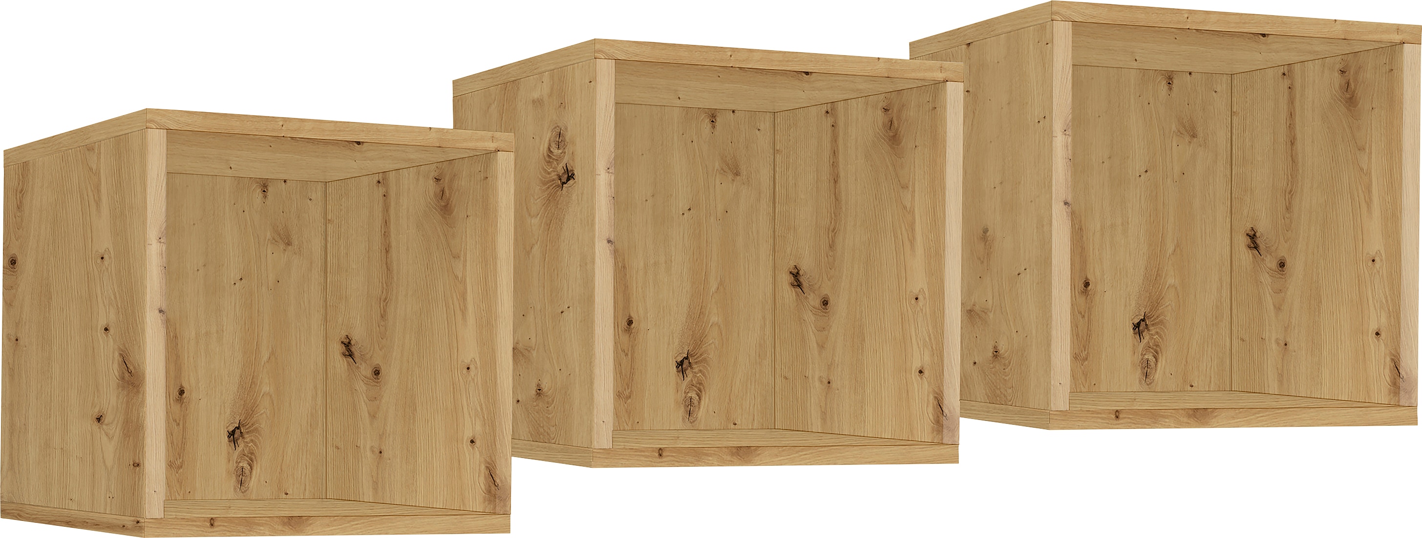 Regalwürfel MÄUSBACHER "Bonnie TOPSELLER", braun (asteiche), B:32cm H:32cm T:32cm, Regale, Mäusbacher 3er Set Würfel, variabel montierbar