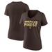 Women's Fanatics Branded Brown San Diego Padres Hometown 619 Beisbol V-Neck T-Shirt