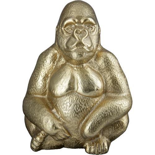 "Tierfigur GILDE ""Skulptur Gorilla"" Dekofiguren Gr. B/H/T: 19 cm x 27 cm x 15 cm, goldfarben Tierfiguren"