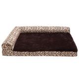 FurHaven Southwest Kilim Deluxe Chaise Lounge Orthopedic Sofa-Style Pet Bed Polyester in White/Brown | 6.5 H x 36 W x 27 D in | Wayfair 84436261