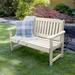 Lark Manor™ Arbnora Plastic Garden Outdoor Bench Plastic in White | 34 H x 52 W x 27 D in | Wayfair DDA9A3F1C41B4A658B14B0EF6F00E87C