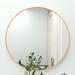 Everly Quinn Round Metal Framed Wall Mounted Accent Mirror in Gold Metal in Yellow | 24 H x 24 W x 1.57 D in | Wayfair
