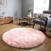 Pink Round 5' Area Rug - Everly Quinn Area Rug, Soft Faux Sheepskin Area Rug, Handmade Soft Fluffy Rugs, Indoor Plush Rugs, Bedroom Area Rug Furry Carpet, Room Decor | Wayfair