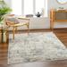 Hyeon 6'7" x 9' Modern Light Gray/Charcoal/Cloud Gray/Nutmeg/Multi Brown Area Rug - Hauteloom