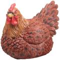 Farmwood Animals - Gallina covata in resina marrone 24 x 18 x 20 cm