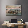 Hokku Designs Lower Manhattan Peninsula At Sunset, New York City, New York, USA Metal in Blue/Brown/Green | 26 H x 40 W x 1.5 D in | Wayfair