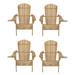 Rosecliff Heights Leni Solid Wood Folding Adirondack Chair w/ Table Wood in Brown | 35 H x 28 W x 32 D in | Wayfair