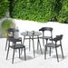 Orren Ellis Hyung Round 4 - Person 27.55" Long Outdoor Dining Set Plastic/Metal in Black | 27.55 W x 27.55 D in | Wayfair