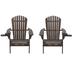 Rosecliff Heights Azareeyah Solid Wood Folding Adirondack Chair Wood in Brown/Green | 35 H x 28 W x 32 D in | Wayfair