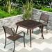 Wildon Home® Mainville Square 2 - Person 31.5" Long Aluminum Bistro Set Metal in Brown | 31.5 W x 31.5 D in | Outdoor Furniture | Wayfair